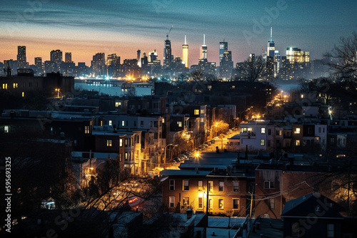 Brooklyn Nightscape - generative ai © Uolir