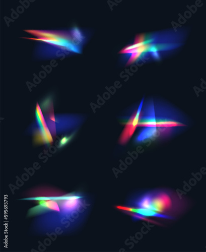 Diamond reflection effects. Light rainbow leaks decent vector realistic templates