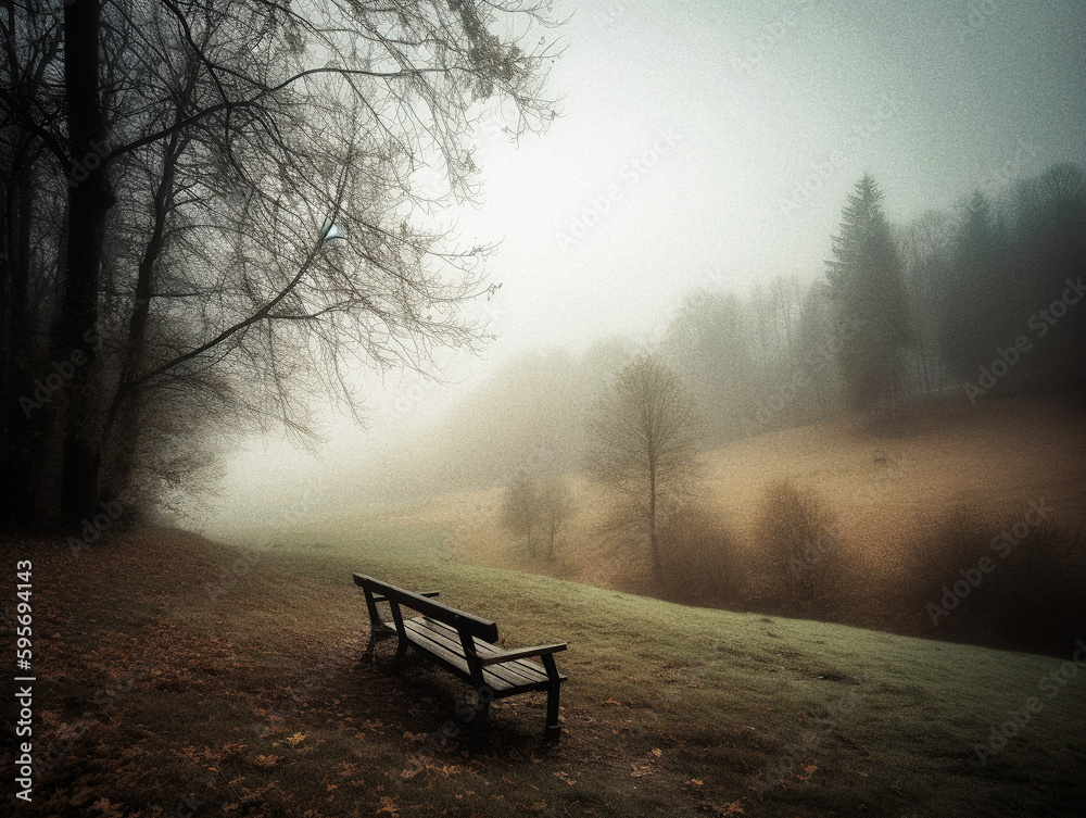 Misty Rural Landscape - generative ai