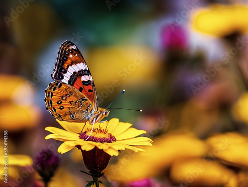 Fluttering Beauty: A Butterfly's Pollination Dance - generative ai