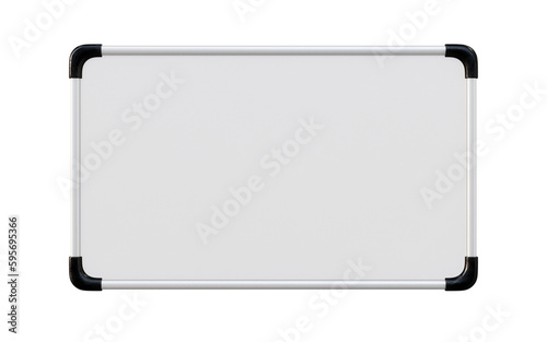 Blank whiteboard or dry-erase board isolated on transparent background. 3D rendering