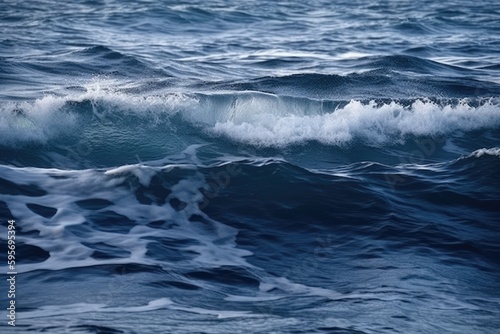 stormy sea with crashing waves. Generative AI