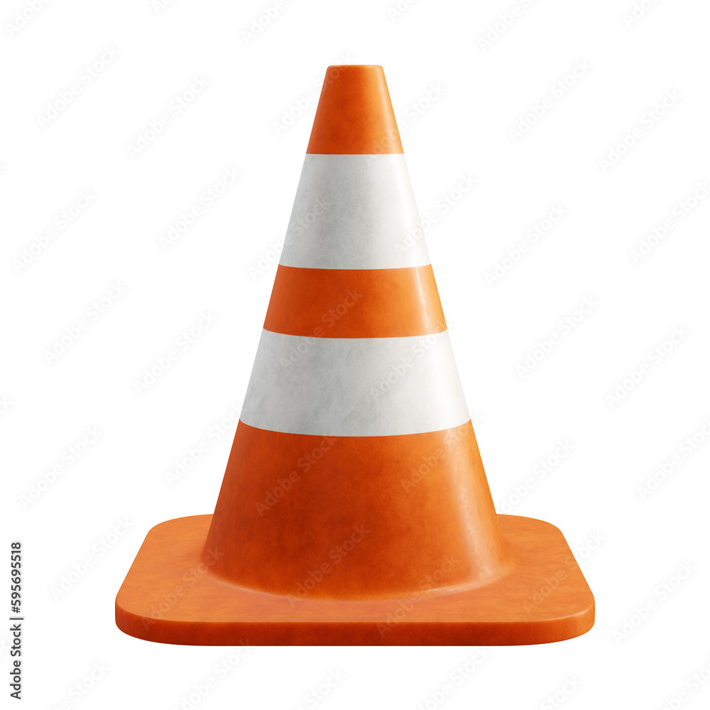 Traffic cone isolated on transparent background. 3D rendering Traffic cone isolated on transparent background. 3D rendering