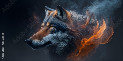 Wolf smoke fire
 (ID: 595695544)