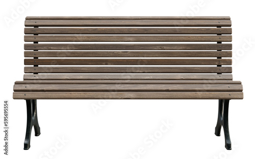 Obraz na płótnie Park bench isolated on transparent background. 3D rendering