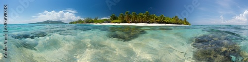 illustration, a perfect day on the Caribbean coast, website header, ai generative. © Jorge Ferreiro