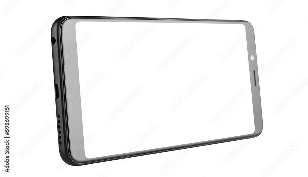 Black smartphone with blank screen, cut out Black smartphone with blank screen, cut out