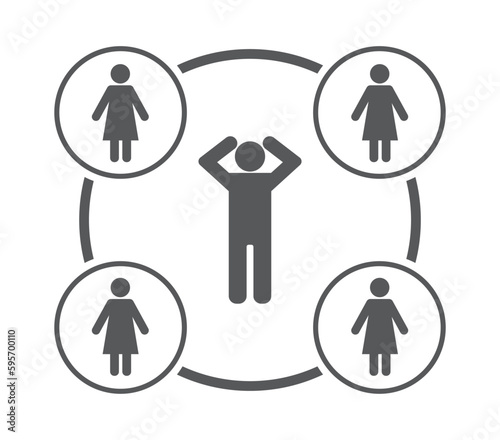 Man person hands up with women
