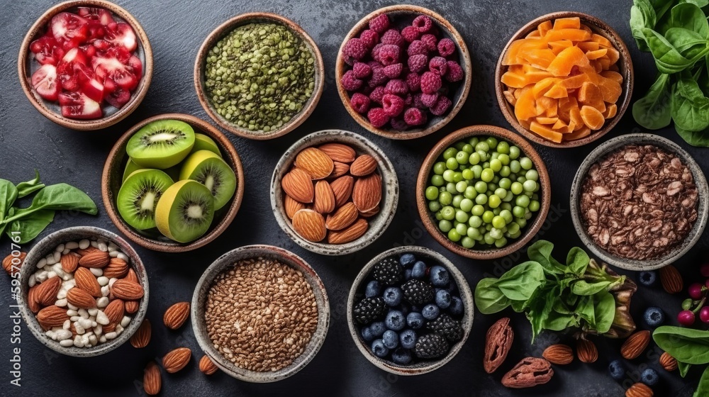 Healthy food clean eating selection fruit vegetable. Al generated Healthy food clean eating selection fruit vegetable. Al generated