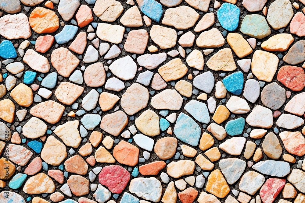 Tile wall background with colorful pieces, generative ai. Tile wall background with colorful pieces, generative ai.