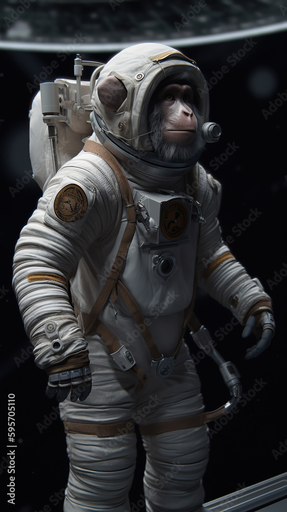 a monkey in space as an astronaut.