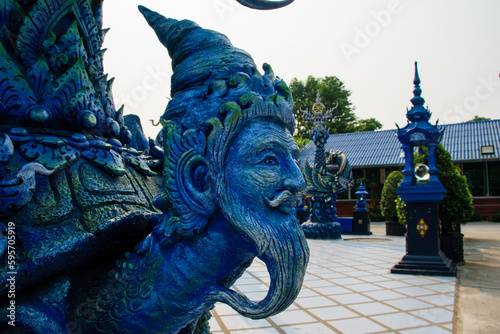Blue Temple Wat Rong Suea Ten Beautiful temple in Chiang Rai province