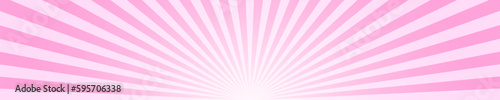 Circus or carnival pattern with pink radial stripes. Rosy sunburst, explosion or surprise effect, manga background. Bubble gum, lollipop candy, ice cream texture. Vector cartoon illustration