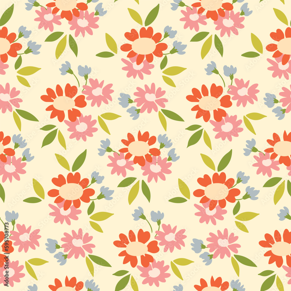 Seamless floral pattern, pretty ditsy print with retro motif. Liberty botanical design for fabric, paper: cute hand drawn flowers, leaves, small bouquets on a white background. Vector illustration. Seamless floral pattern, pretty ditsy print with retro motif. Liberty botanical design for fabric, paper: cute hand drawn flowers, leaves, small bouquets on a white background. Vector illustration.