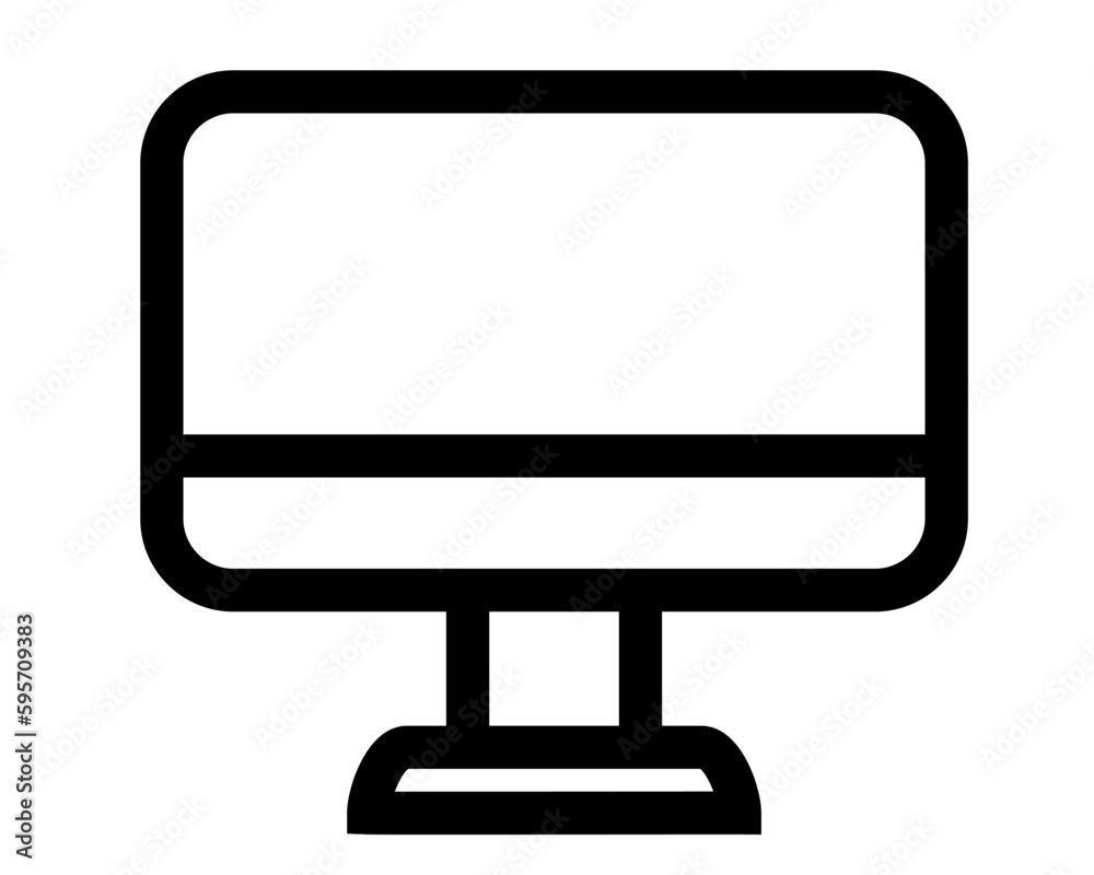 simple icon vector computer monitor or lsd tv, isolated on white simple icon vector computer monitor or lsd tv, isolated on white