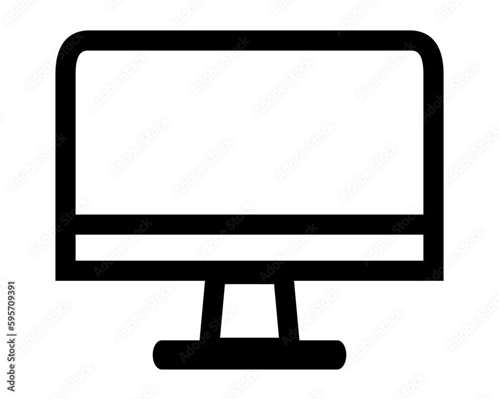 simple icon vector computer monitor or lsd tv, isolated on white simple icon vector computer monitor or lsd tv, isolated on white