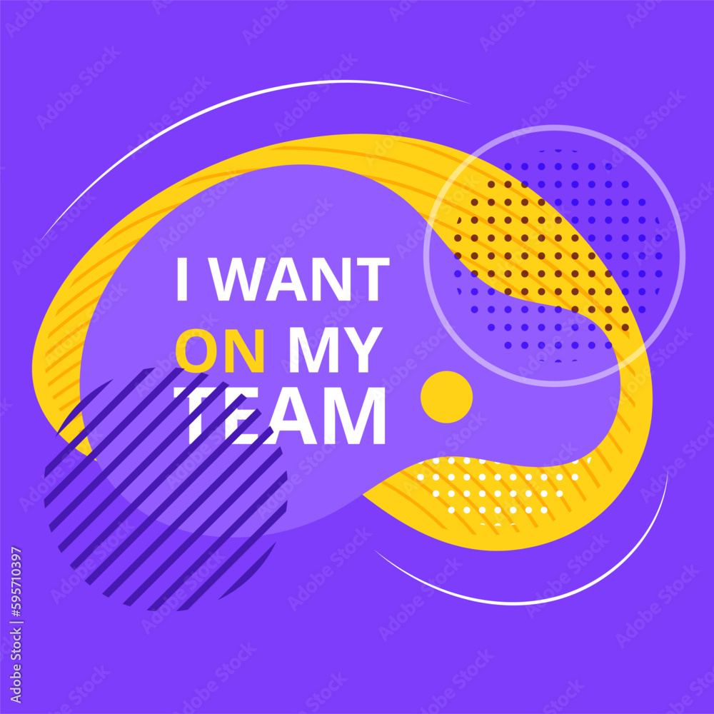 Join us concept. Text on purple background with abstract organic shapes. Search for human resources and expansion of company. Poster or banner for website. Cartoon flat vector illustration
