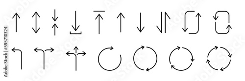 Web line arrow icons. Direction arrow icons collection