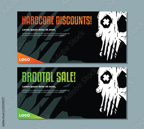 Cursed skull sale flyer templates. Vector eps10