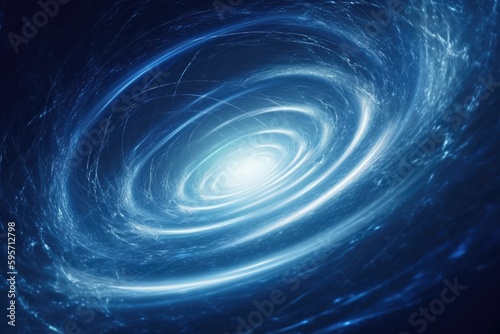 Blue Spiral in the Center of the Image. Generative AI