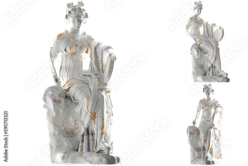 Elegant 3D render of Thalia, perfect for album covers, promotions, and websites.
