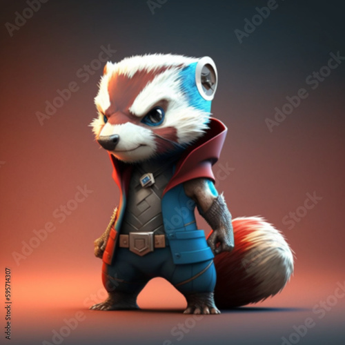 toy panda with a flower,Generative AI