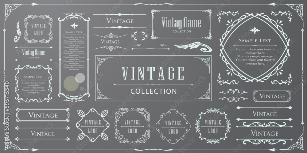 Fototapeta premium ビンテージフレーム。デザインテンプレート。ゴージャスな額のセット。