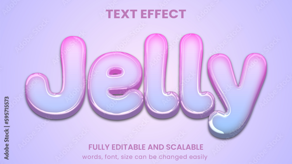 transparent jelly bubble graphic style editable text effect - obrazy, fototapety, plakaty 