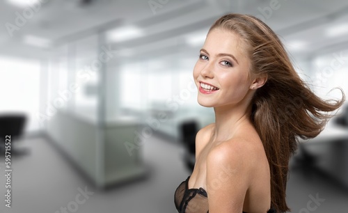 Free Download Beauty portrait of happy young woman - GFXLoad