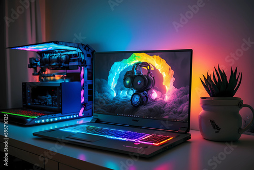 laptop computer with leds rgb with a beautiful design.