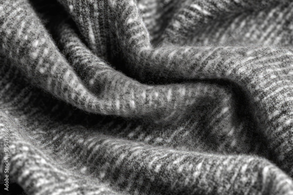 cozy black and white blanket with a textured pattern. Generative AI