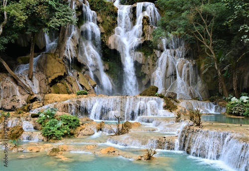 Kuang Si waterfalls in Laos near Luang Prabang - general view
