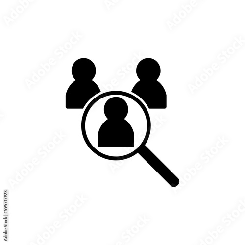 Hiring icon vector. search job vacancy icon. magnifying glass looking for people
