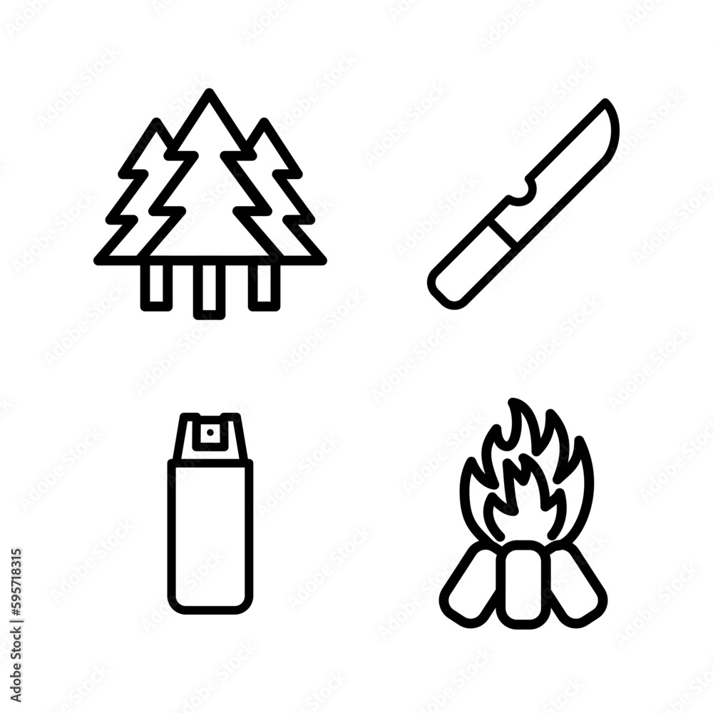 Camping icon set vector illustration logo template for many purpose. Isolated on white background. Camping icon set vector illustration logo template for many purpose. Isolated on white background.