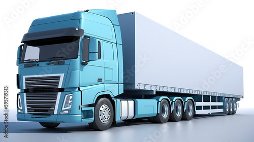 Transport Your Business to Success: Showcase Your Brand with Our Blank Truck Model Mockup Scene! Ai Generative.