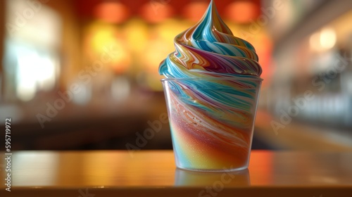 Rainbow Swirl Soft Serve Cup
