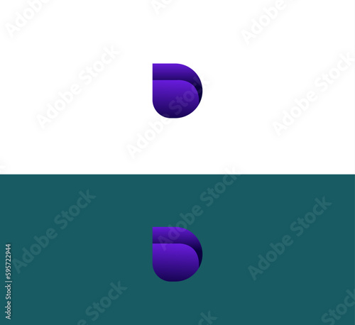Letter D logo icon design template elements. 3D Colorful D letter logo.