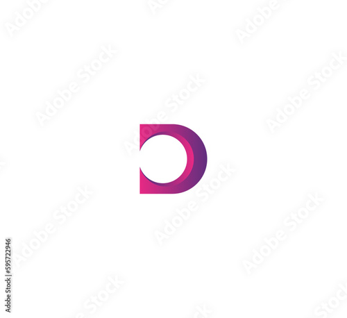 Letter D logo icon design template elements. 3D Colorful D letter logo.
