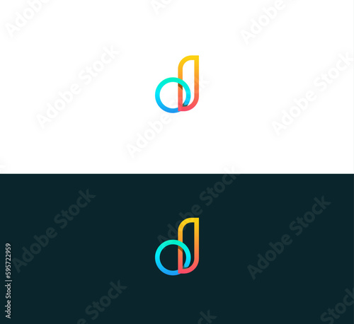 Letter D logo icon design template elements. 3D Colorful D letter logo.