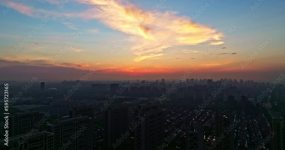 custom made wallpaper toronto digitalAerial view of the city skyline and residential area buildings at sunset