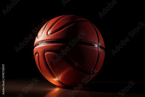 Bright basketball ball on white background. Generative AI © Dmytro