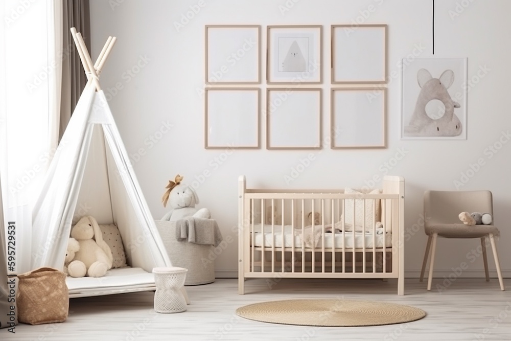 Aesthetic Baby Room Interior Created with Generative AI Aesthetic Baby Room Interior Created with Generative AI