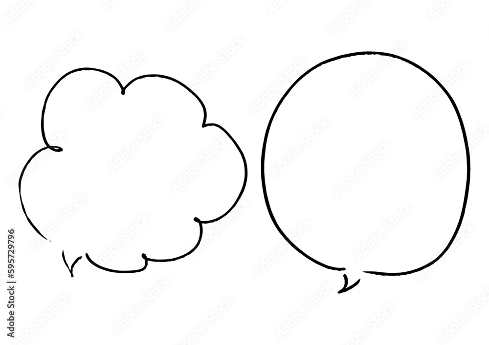 ペンの手描き吹き出しセット_黒 ペンの手描き吹き出しセット_黒
