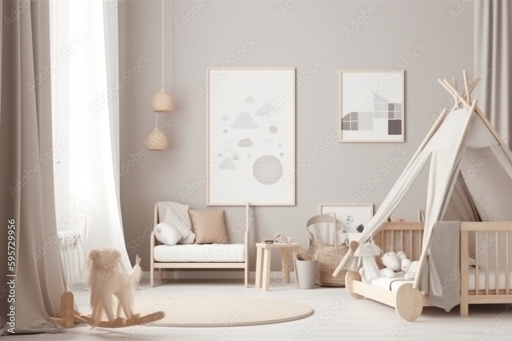 Aesthetic Baby Room Interior Created with Generative AI Aesthetic Baby Room Interior Created with Generative AI