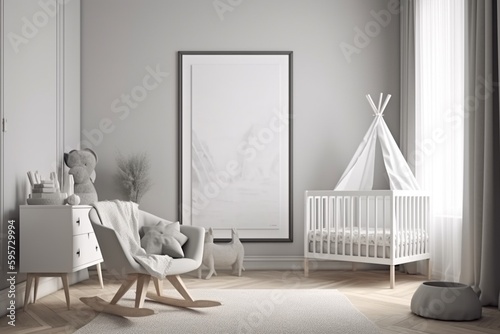 Aesthetic Baby Room Interior Created with Generative AI