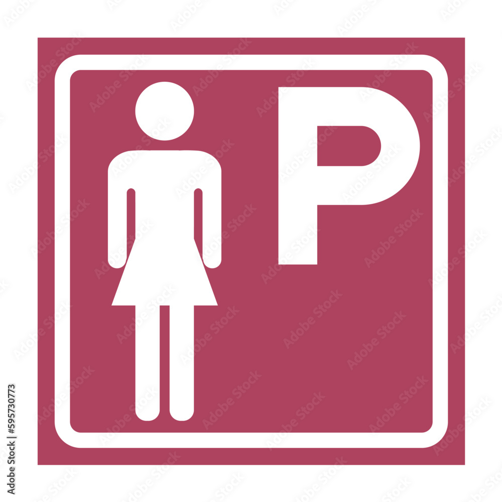 Symbol Lady Parking Sign On White Background Symbol Lady Parking Sign On White Background