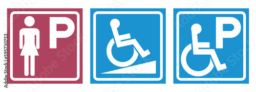 Symbol Lady Parking ,Handicapped Parking Sign