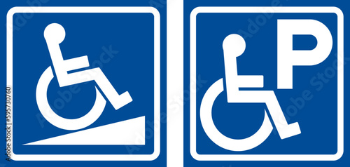 Handicapped Parking Sign On White Background