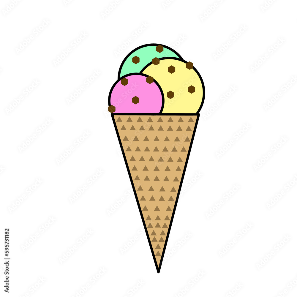 ice cream cone strawberry and vanilla with chocolate chips ice cream cone strawberry and vanilla with chocolate chips