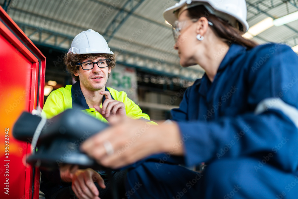 professional technician engineer with safety helmet hard hat working in industrial manufacturing factory, men at work to checking equipment of machinery production technology or construction operating professional technician engineer with safety helmet hard hat working in industrial manufacturing factory, men at work to checking equipment of machinery production technology or construction operating
